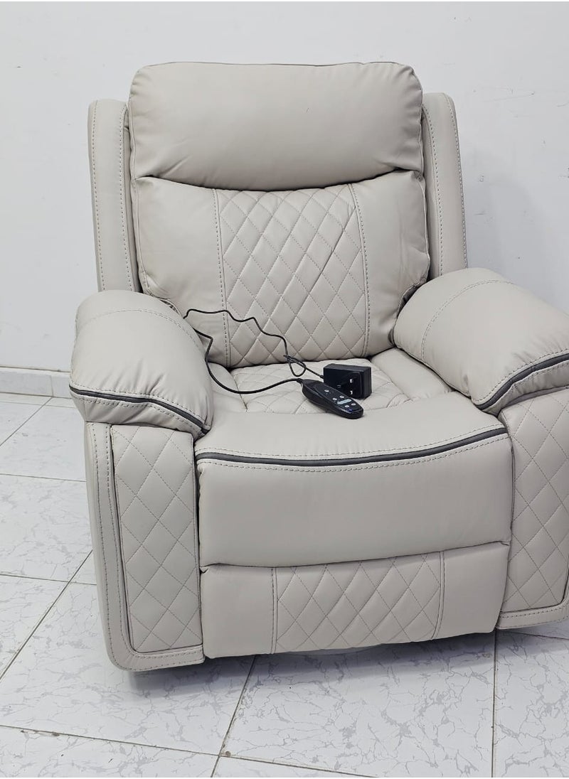 Multi Home Furniture - Electric Reclining Messenger Sofa in Beige with footrest and back rest MH-1805 Beige - Image 1