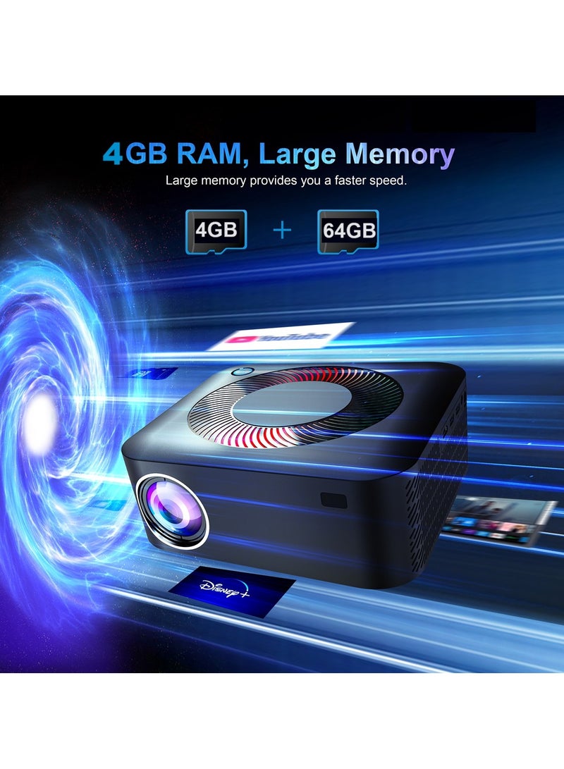 Xnano Smart Projector X5 Full HD Portable Projector 1080P 4K HDR10+Technology / 3D Display / 400Ansi / Unique Speaker Cavities / Multiple Compatible Interfaces HD: Game Machine, TV Box, Laptop; USB: Mouse, Keyboard, U-disk; Earphone: Earphone, Audio Device, Speaker; Ethernet: Network Cable / RAM 4GB+ROM 64GB - Image 5