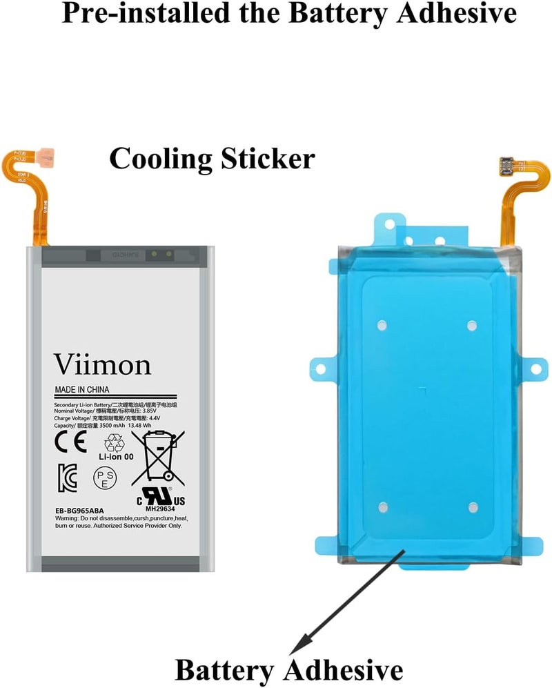 Viimon أطقم استبدال بطارية S9 Plus (محدثة جديدة) لجهاز سامسونج جالاكسي S9 Plus SM-G965U جميع الطرازات مع لاصق وأدوات إصلاح, - Image 4