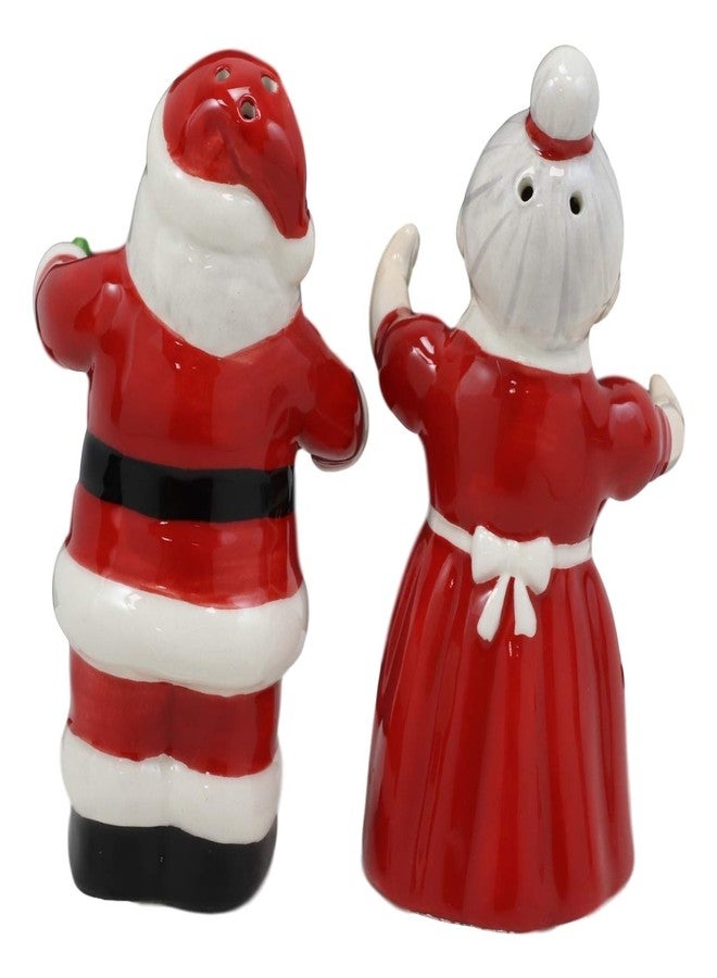 Ebros Gift Ebros 'Tis The Season Dancing Mr And Mrs Santa Claus Christmas Couple Magnetic Salt And Pepper Shakers Set Ceramic Figurines Party Kitchen Tabletop Collectible Prop Jolly Holiday Decorative - Image 4