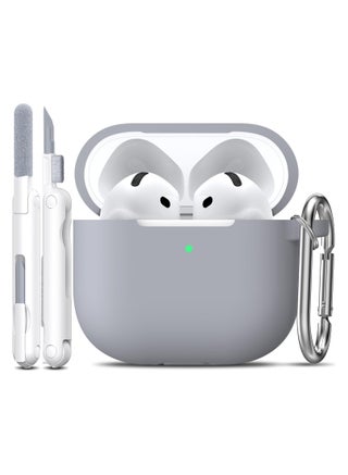 Soft Silicone Protective Case Cover for AirPods 4 with Cleaner Kit and Keychain，Compatible with Latest Apple Airpods 4, Light Grey - pzsku/ZE2841E30B4A976419353Z/45/1745463178/fde41cdf-e54e-489d-ac45-feb7bc4dd6e7