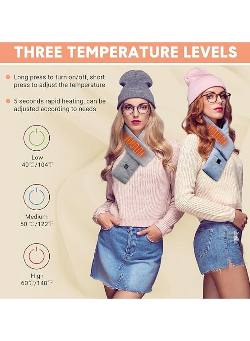 ABJ USB Heated Scarf - Temperature Adjustable Heated Scarf - Heating Massager - Heating Pad – Washable  Neck  Heating Pad Cold Protection Scarf for Men Women - Neck Warmer Winter Sports Festival Gift - Image 5