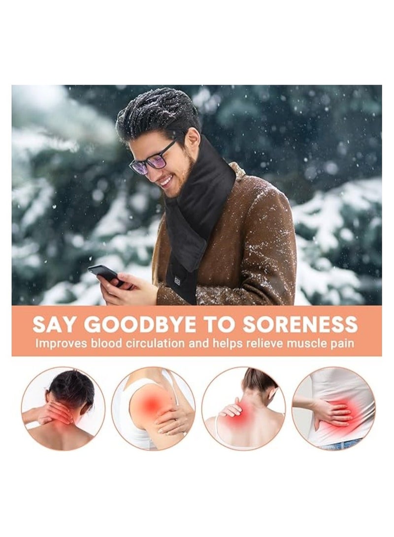 ABJ USB Heated Scarf - Temperature Adjustable Heated Scarf - Heating Massager - Heating Pad – Washable  Neck  Heating Pad Cold Protection Scarf for Men Women - Neck Warmer Winter Sports Festival Gift - Image 2