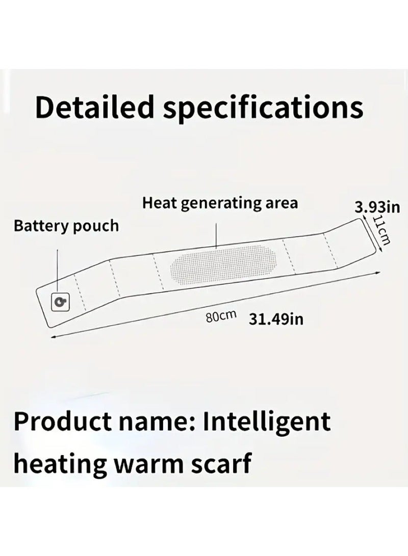 ABJ USB Heated Scarf - Temperature Adjustable Heated Scarf - Heating Massager - Heating Pad – Washable  Neck  Heating Pad Cold Protection Scarf for Men Women - Neck Warmer Winter Sports Festival Gift - Image 3