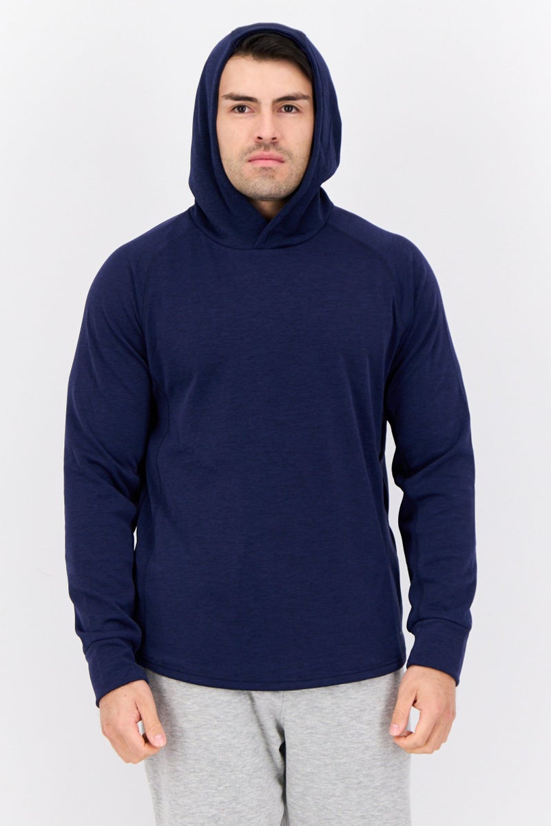 MOTION Men Hooded Long Sleeve Outdoor Sweatshirts, Navy  - Image 1