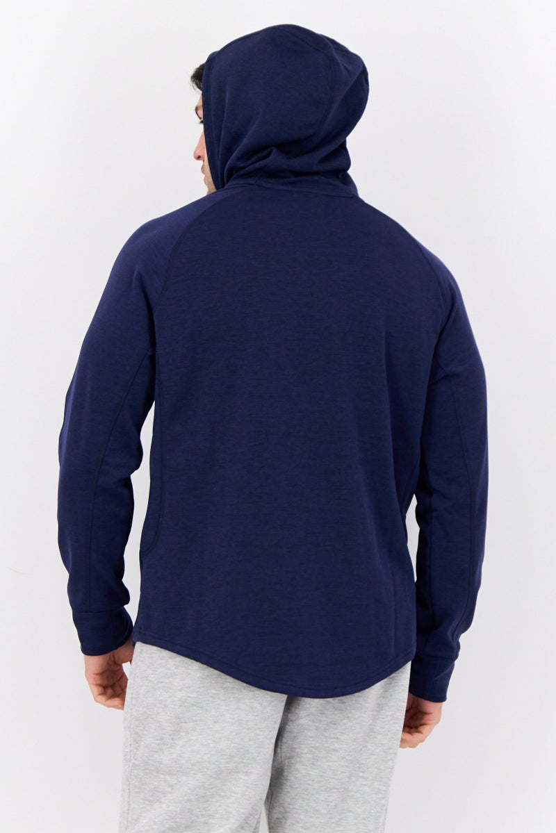 MOTION Men Hooded Long Sleeve Outdoor Sweatshirts, Navy  - Image 3