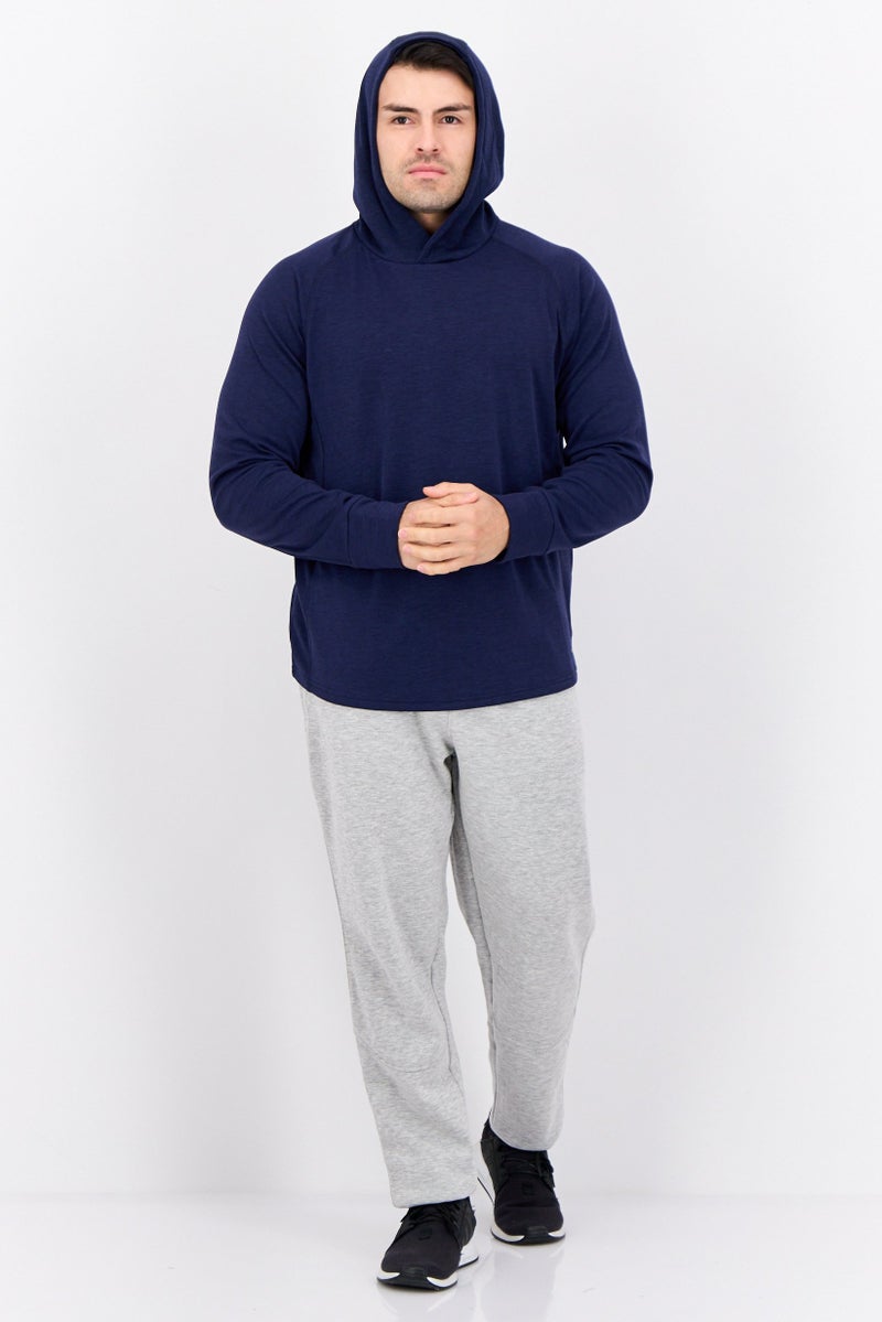 MOTION Men Hooded Long Sleeve Outdoor Sweatshirts, Navy - Image 4