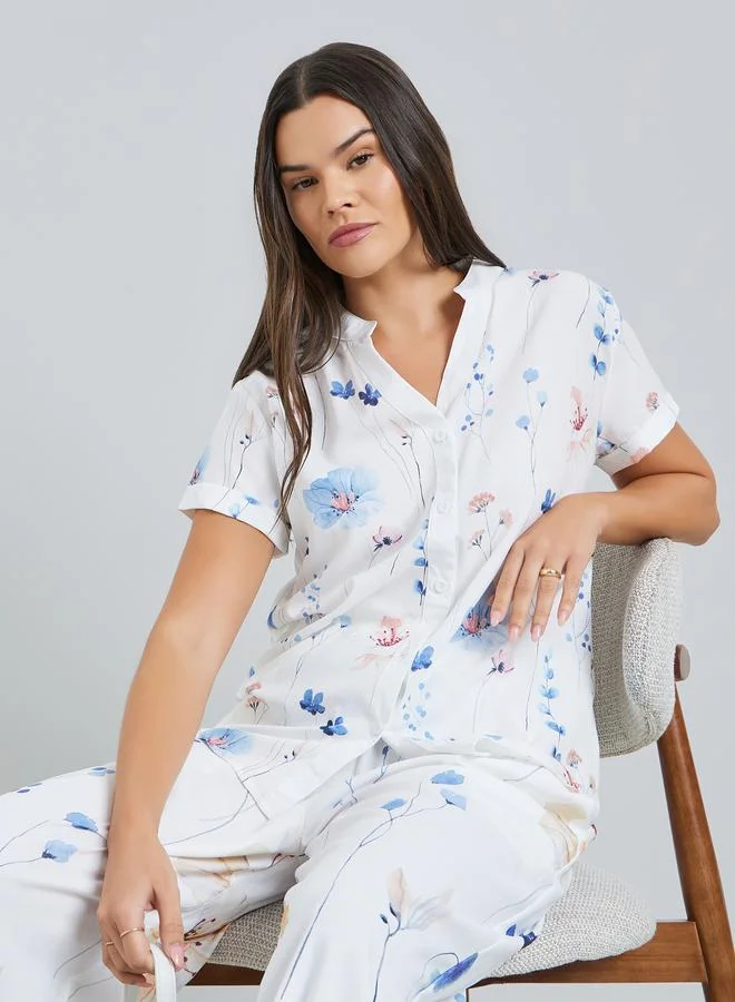 Take Two  Women Floral Print Short Sleeve Buttoned Shirt for Women | Best Price UAE