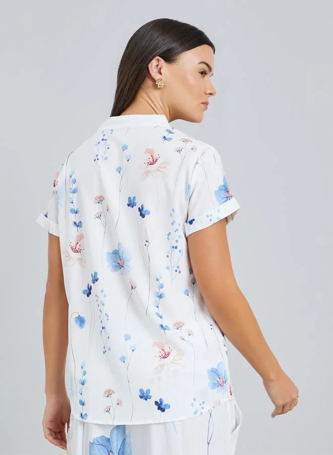 Take Two  Women Floral Print Short Sleeve Buttoned Shirt for Women | Best Price UAE