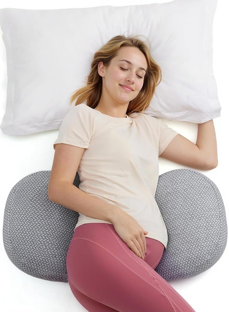 Momcozy Portable Pregnancy Pillow – W Shaped Maternity Support for Side Sleepers, Adjustable Travel Wedge Pillow for Back, Belly, and Hip Relief, Ideal for Pregnant Women  - Image 1