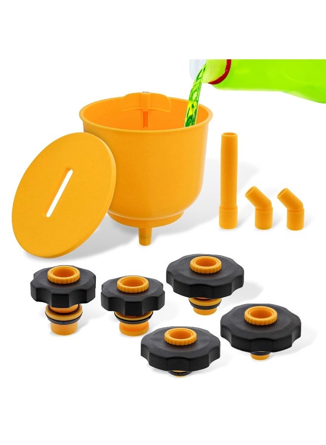 طقم قمع سائل التبريد - قمع رادياتير بدون انسكاب - طقم تنظيف سائل التبريد للسيارات - طقم ملء قمع الرادياتير