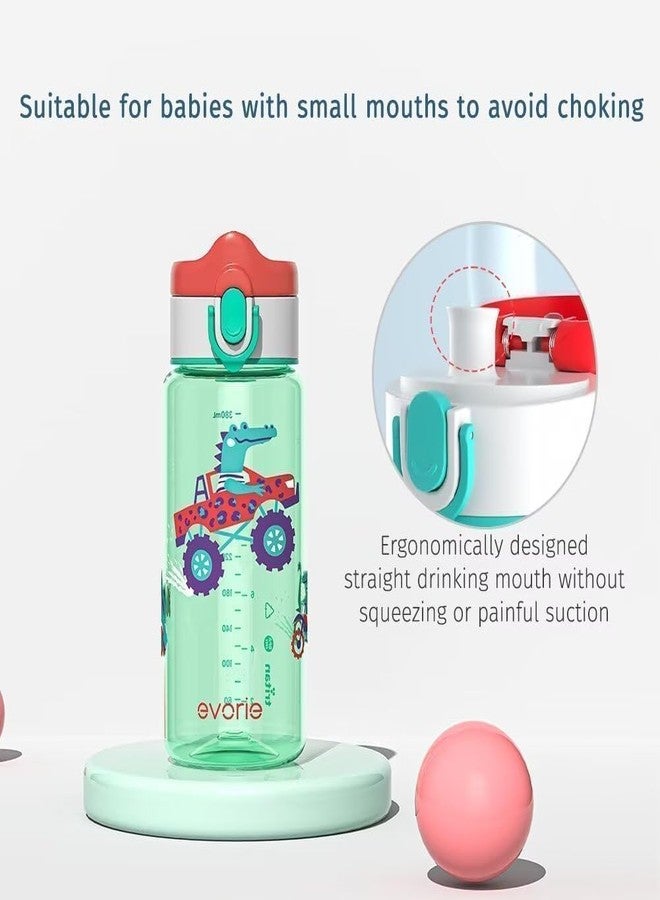 Evorie Kids Water Bottle for School, No Straw 13oz BPA Free Tritan Bottle, Leak Proof with Flip Top Lightweight for Outdoor - Image 2