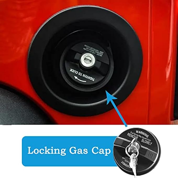 rayihni Locking Gas Cap Lock Fuel Cap For Jeep Wrangler JK TJ Liberty Cherokee Compass Grand Cherokee Commander Patriot  Chrysler 200 300 Town Country Pacifica Sebring PT Cruiser - Image 2