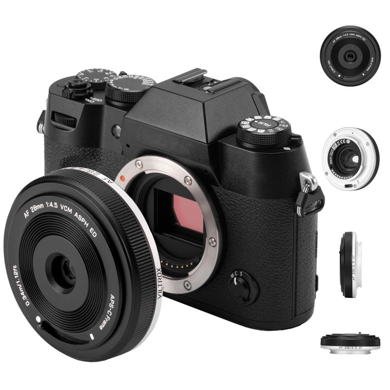 VILTROX 28mm F4.5 Ultra-Thin Pancake Lens X-Mount Auto Focus 28 mm f/4.5 XF Chips-Size APS-C Wide Angle Lens for Fuji - Image 1