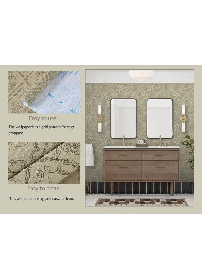 Kitico Brown Floral Wallpaper 17.3''x197'' - Image 3