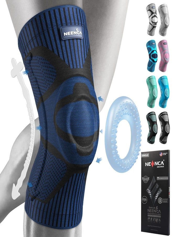 NEENCA Knee Brace With Side Stabilizers & Patella Gel Pads, Adjustable Compression Knee Support Braces For Knee Pain, Tear,Arthritis, Joint Pain Relief,Injury Recovery - Single (Dark Blue, Xxl) - Image 1