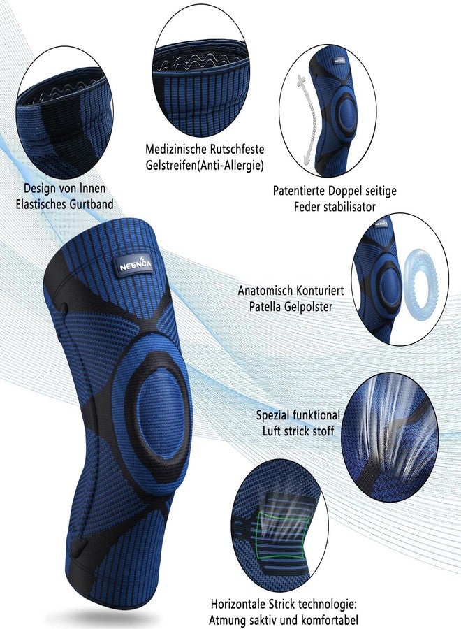 NEENCA Knee Brace With Side Stabilizers & Patella Gel Pads, Adjustable Compression Knee Support Braces For Knee Pain, Tear,Arthritis, Joint Pain Relief,Injury Recovery - Single (Dark Blue, Xxl) - Image 2