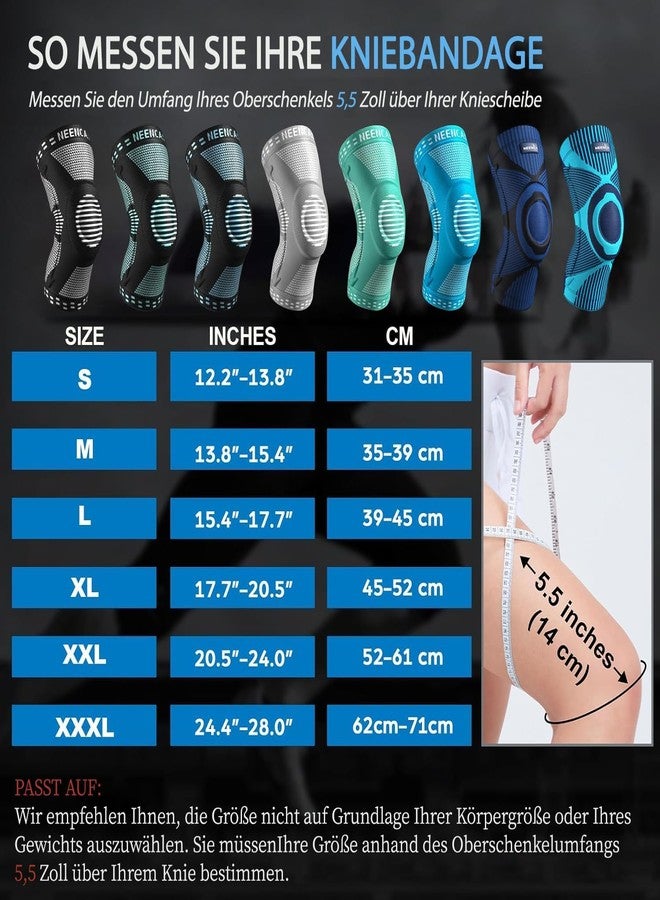 NEENCA Knee Brace With Side Stabilizers & Patella Gel Pads, Adjustable Compression Knee Support Braces For Knee Pain, Tear,Arthritis, Joint Pain Relief,Injury Recovery - Single (Dark Blue, Xxl) - Image 5