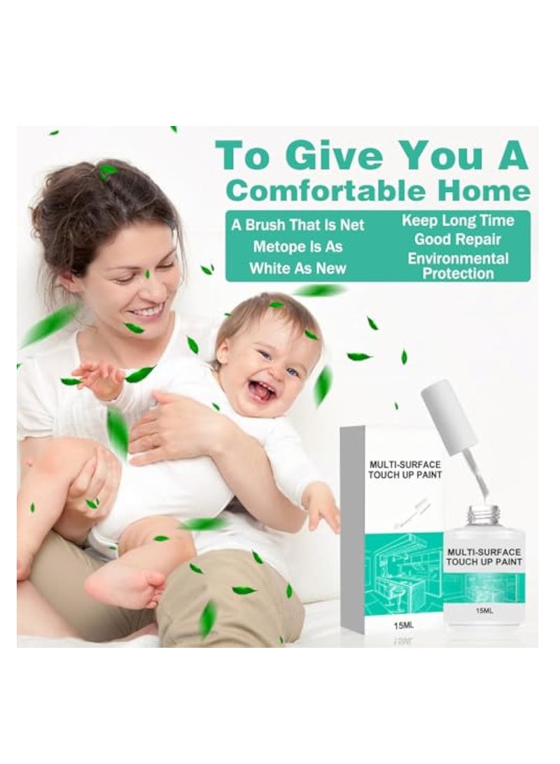 KASTWAVE 2Pcs Paint Touch Up, Multi Surface Touch Up Paint Pen, White Paint Repair, Waterproof and Quick Drying Suitable for Home Repairs, Walls, Porcelain, Cabinets, Furniture, Super Adhesion 1 Fl Oz, White - Image 4