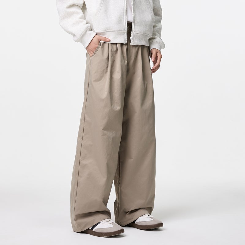 Service Daole Japanese Style Retro Double Pleated Wide Leg Pants Men'S And Women'S Loose Draped Solid Color Casual Pants Couple'S Trendy Trendy Trousers - Image 3