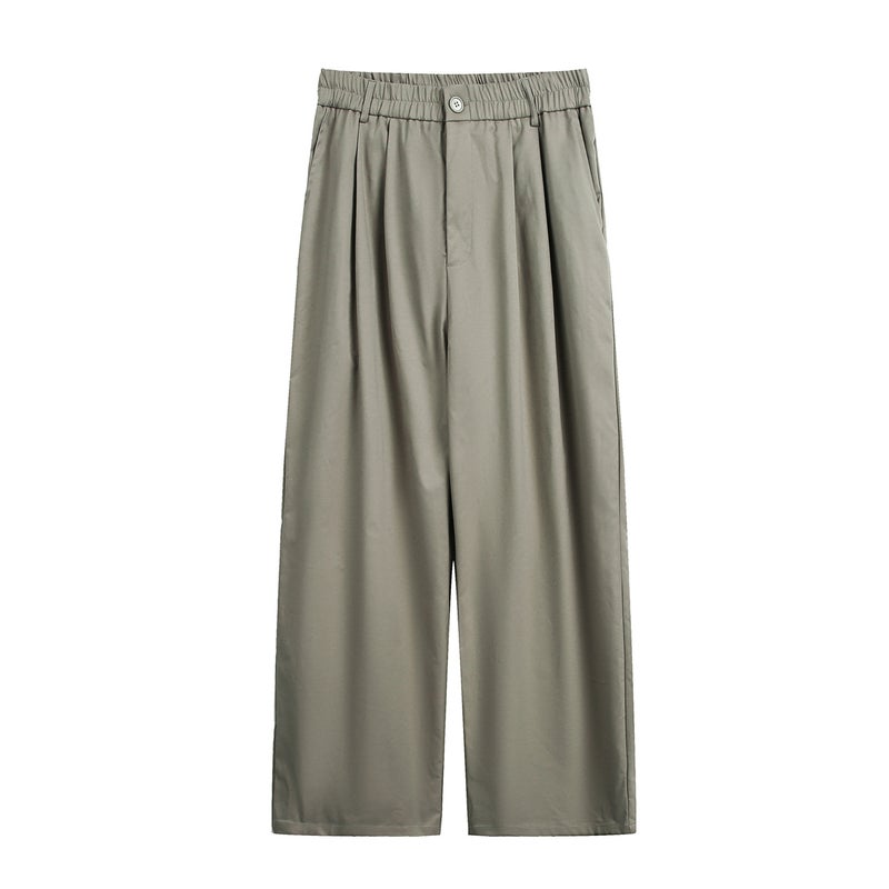 Service Daole Japanese Style Retro Double Pleated Wide Leg Pants Men'S And Women'S Loose Draped Solid Color Casual Pants Couple'S Trendy Trendy Trousers - Image 1