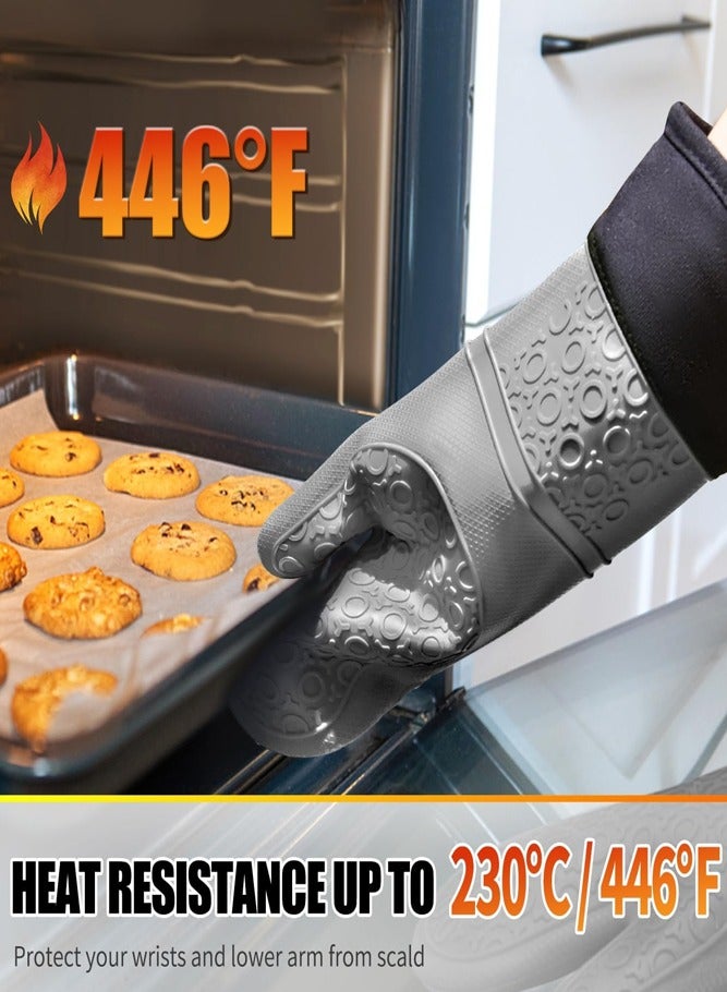 BELLSBERRY 7-Piece Silicone Oven Mitts And Pot Holders Set – Heat Resistant Gloves with Mini Hot Pads And Oil Brush For Baking  - Image 3