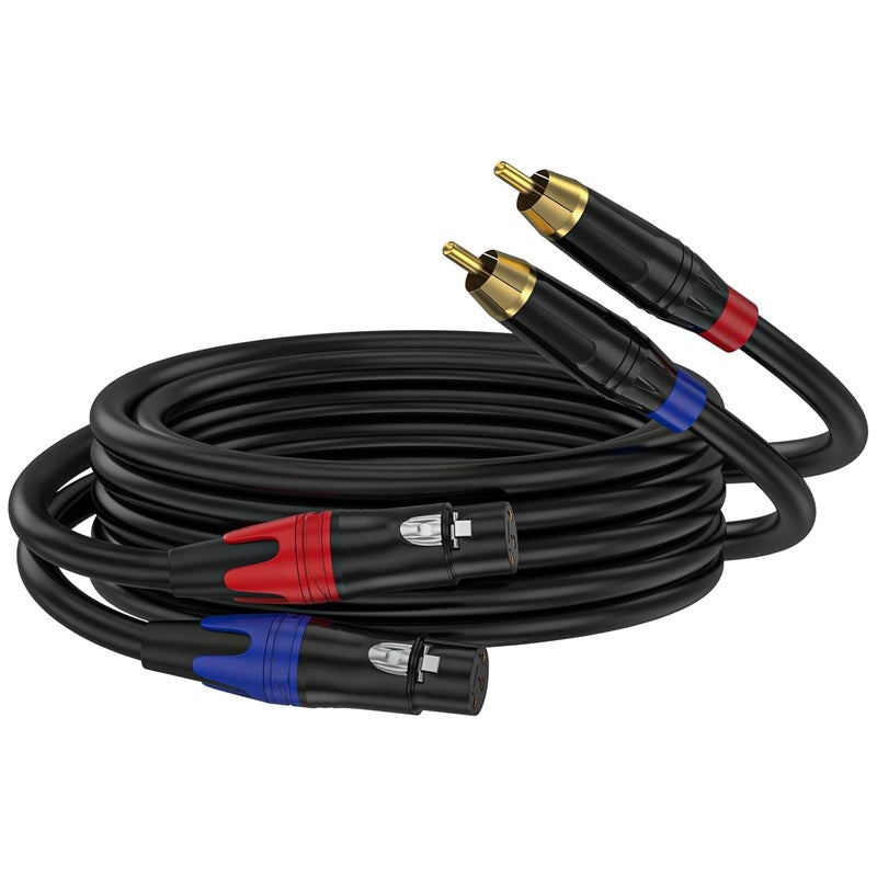 Device Of Urban Infotech كابل XLR مزدوج إلى RCA، كابل XLR أنثوي مزدوج إلى كابل RCA ذكري مزدوج، كابل صوت HiFi معزز ميكروفون XLR (1.5 متر) - Image 1