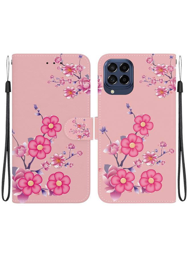 اس-توب جراب لهاتف Samsung Galaxy M33 5G مصنوع من الجلد برسومات ملونة وملمس كريستالي - Image 1