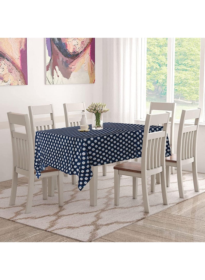 craft city CRAFT CITY PVC 6 Seater Dining Table Cover|Waterproof & Heat Resistant (54 by 78, Blue and Withe Dot)  - Image 2