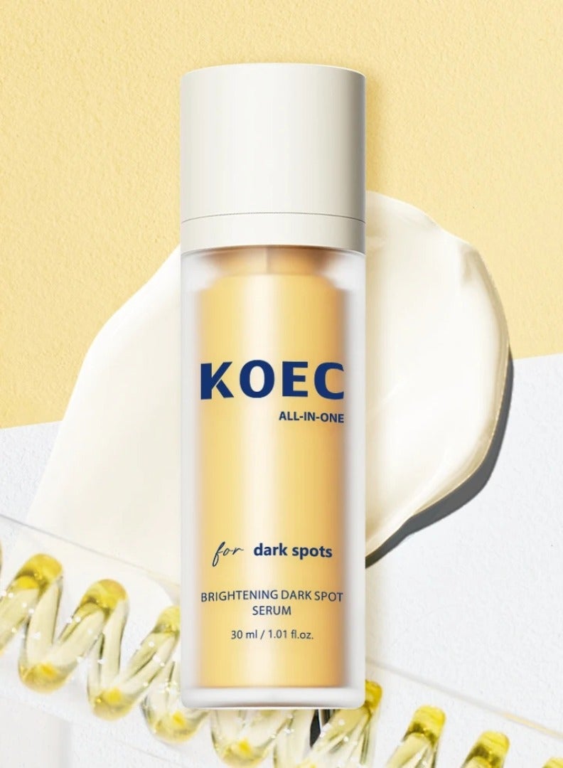 KOEC سيروم تفتيح البقع الداكنة لبشرة ناعمة لوشن وكريم مغذي للوجه للرجال والنساء للعناية بالبشرة جميعها في واحد سيروم وجه مرطب عميق للبقع الداكنة منظف وجه 30 مل - Image 1