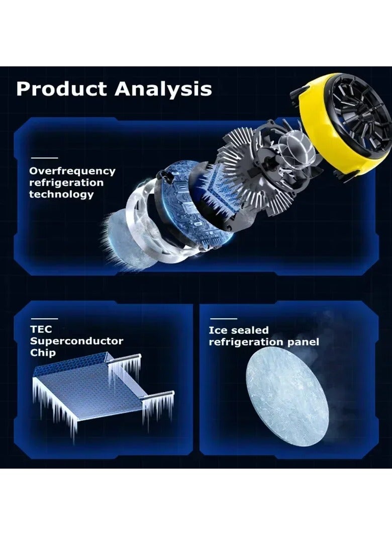 ميمو MEMO CX04 مروحة تبريد مغناطيسية للهاتف المبرد، حافظة مروحة تبريد للهاتف، مروحة بمقبض الرياح الباردة لحافظة مروحة تبريد الهاتف PUBG - Image 3