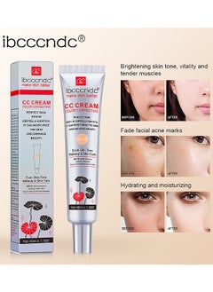 ibcccndc Color Correcting CC Cream With Centella, Multi-Purpose Skin Tone Adjusting CC Cream Concealer Full Coverage, SPF 25 Sunscreen Moisturizing Pre-Makeup Primer Brightening For Mature Skin (LIGHT)  - Image 3