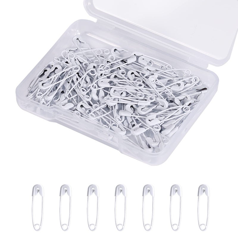120pcs Safety Pins 19mm Mini Safety Pins for Clothes Metal Safety Pin for Clothing Sewing Handicrafts Jewelry Making White