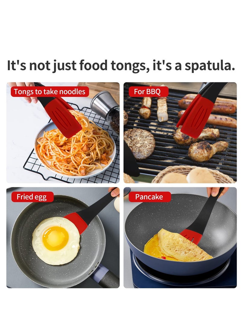Zikra 3-in-1 Silicone Spatula Tongs - Heat Resistant, Detachable Flexible Flipping Clip ,Multipurpose BBQ Food Clamp Slotted Spatula And For Meat Fish Egg Pasta Steak - Image 5