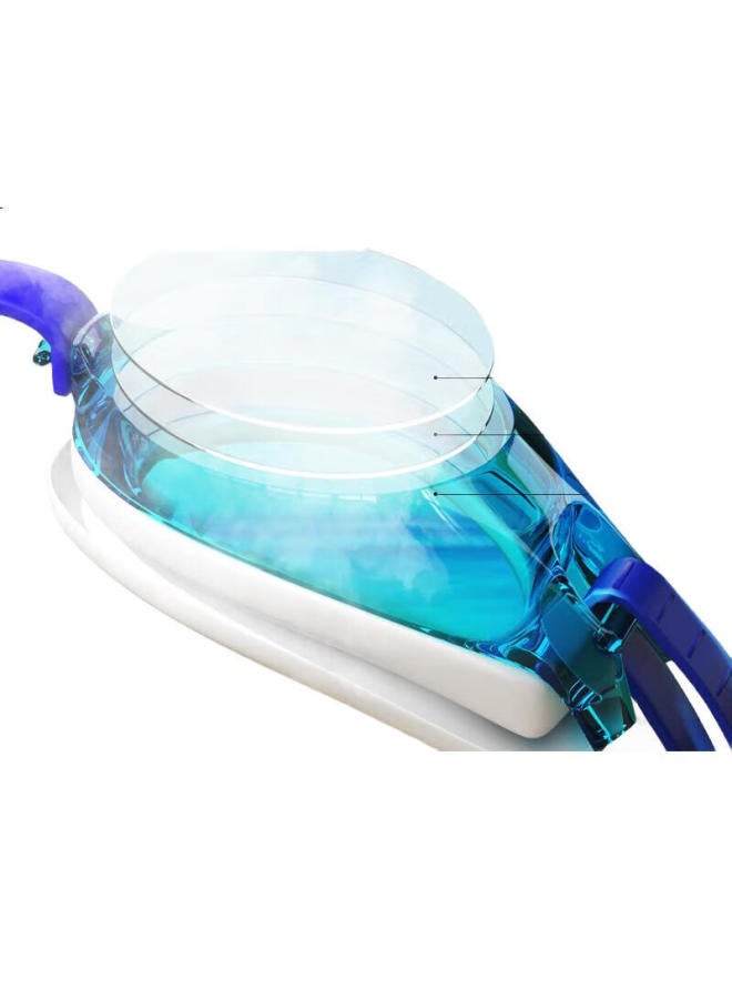 Swans Children'S Swimming Goggles, Imported From Japan, Waterproof And Anti-Fog, High-Definition, For Boys And Girls, Suitable For Older Children, Diving And Swimming Glasses, White And Blue Gradient - Image 3
