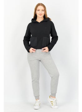 adidas Originals Women Sportswear Fit Long Sleeve Training Fleece Sweatshirts, Black  - Image 4