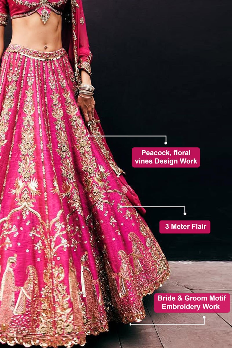 TRENDMALLS Women's Art Silk Sequin Embroidery Work Lehenga Choli Dupatta Set (L298-Pink) SemiStitch - Image 5