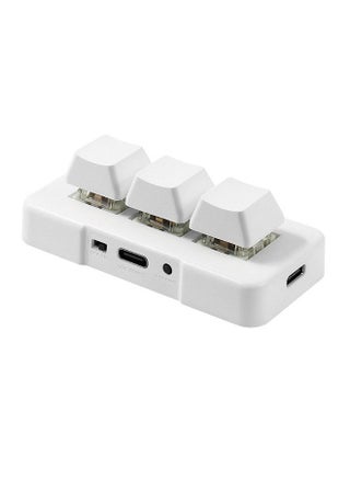 MK321BT 3-key Mini Customized Keyboard with Mechanical Blue Switch USB+BT Dual-mode Connection for Office Game Multimedia White - pzsku/ZE28517F474C6A4889F57Z/45/_/1691028929/faf21674-dbcc-4fd9-b30a-c875a3e83a13
