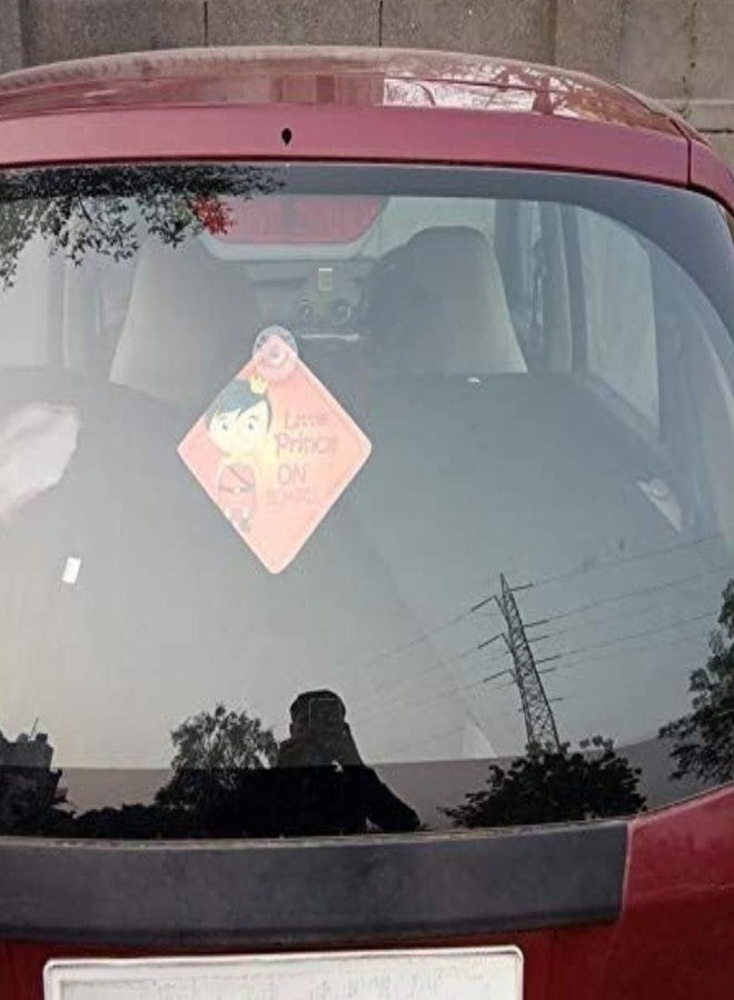 CVANU 2pcs Baby on Board Laminated Kids Safety Vinyl Sticker with 2 Suction Cup for Car Drivers (7.3inX7.3in)_R1-4 - Image 3