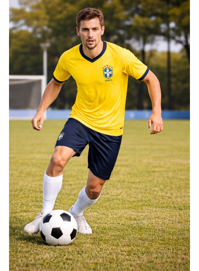 Toyland Men’s Brazil 2026 World Cup Home Jersey Kit – Football Shirt & Shorts Set-XL - Image 3