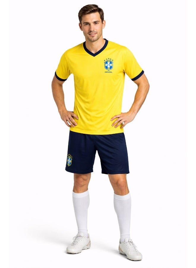 Toyland Men’s Brazil 2026 World Cup Home Jersey Kit – Football Shirt & Shorts Set-XL - Image 2