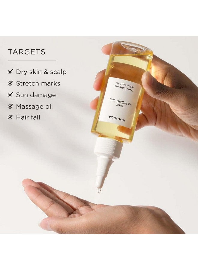 KIMIRICA 100% Pure Cold Pressed Sweet Almond Oil For Hair Growth And Glowing Skin & Face - 100Ml - Image 4