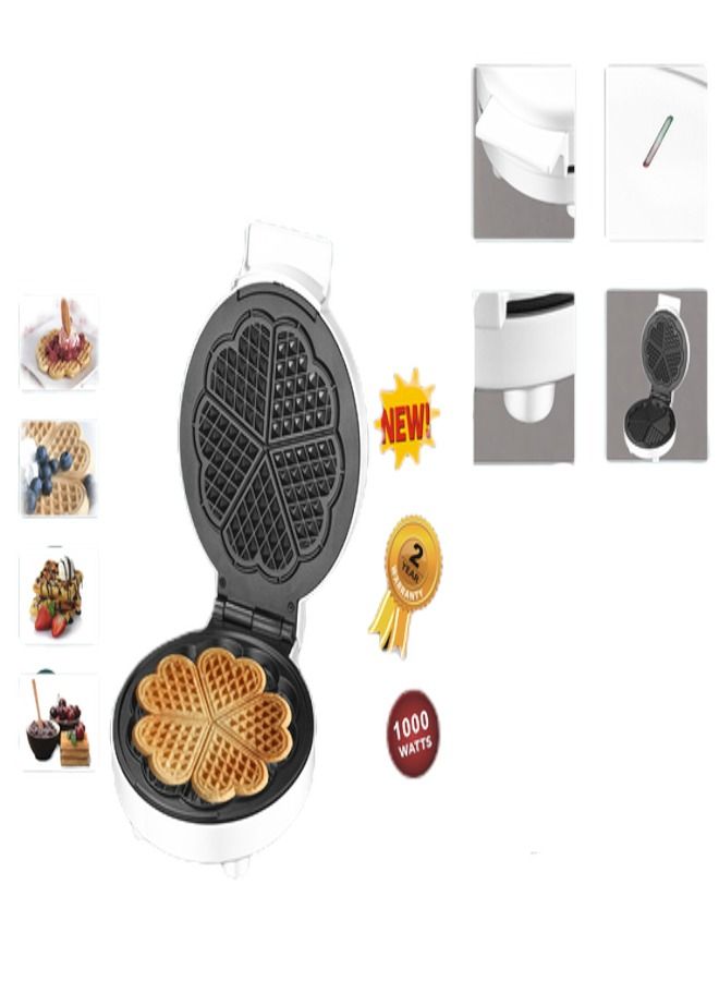 هوم ماستر صانعة وافل ميكر  على شكل قلب هوم ماستر HM-065 – 1000 واط، تصميم صغير مع مزلاج قفل - Image 3