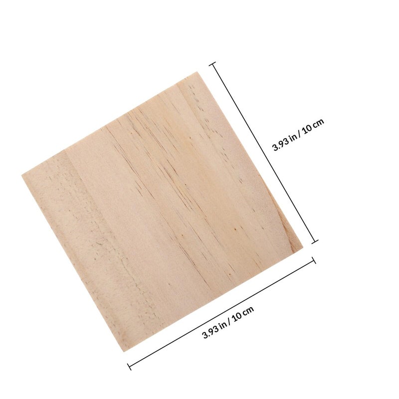 مجموعة من 4 مساند خشبية مقاس 10x10 سم لأصص الزهور والأكواب مقاومة للحروق ديكور للمنزل والمكتب - Image 3