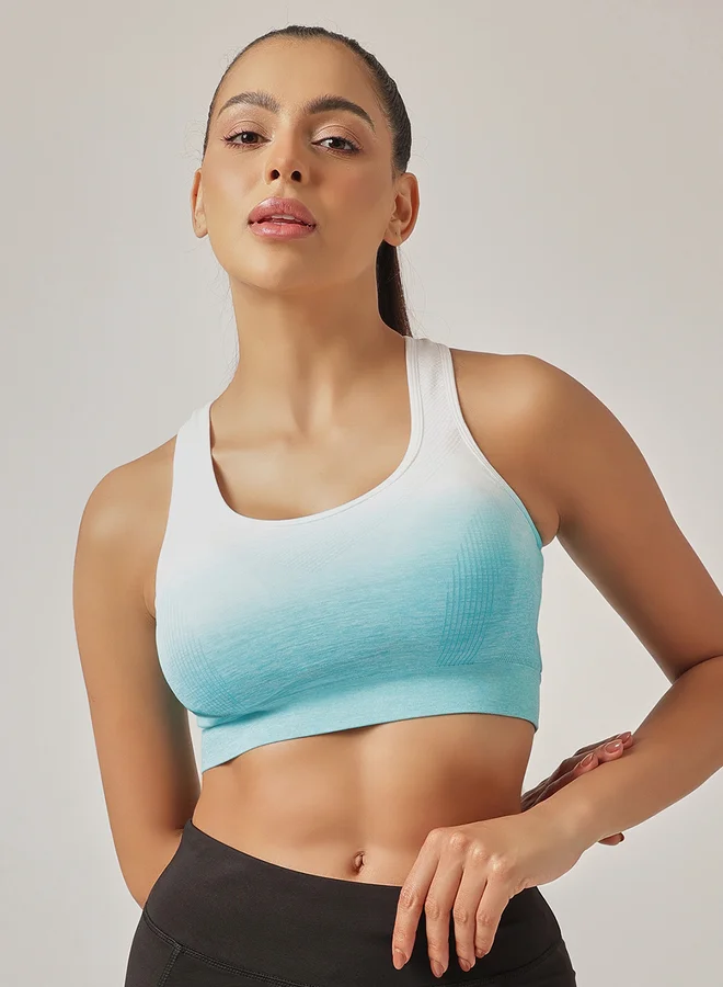 كلوفيا حمالة صدر رياضية نسائية بتأثير خفيف وطبعة متدرجة مع أكواب قابلة للإزالة