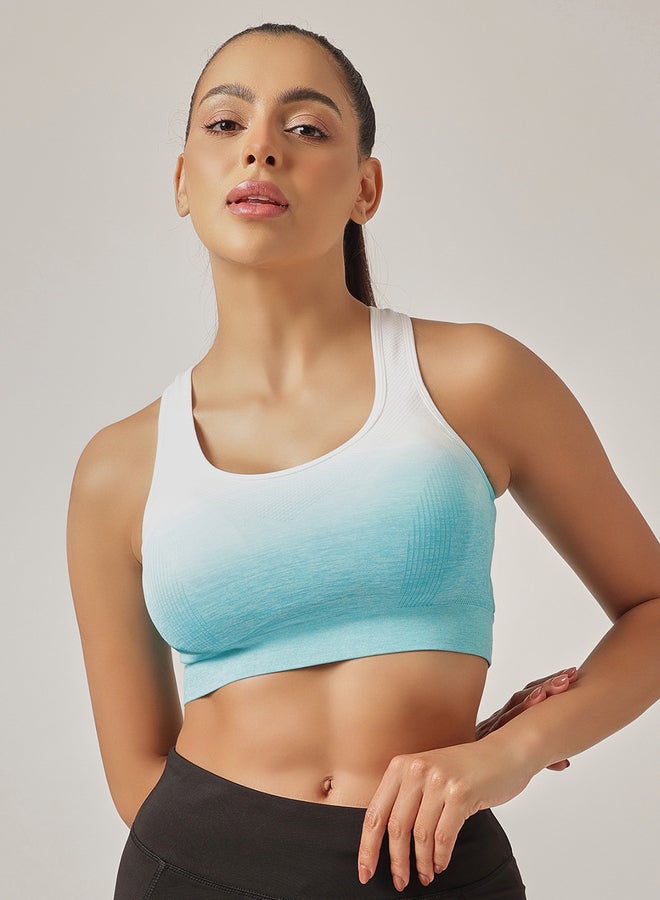 Clovia Women Low Impact Ombre Print Sports Bra with Removable Cups - Image 1
