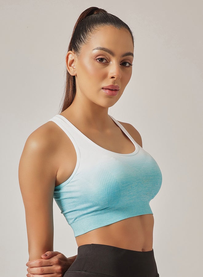 Clovia Women Low Impact Ombre Print Sports Bra with Removable Cups - Image 3