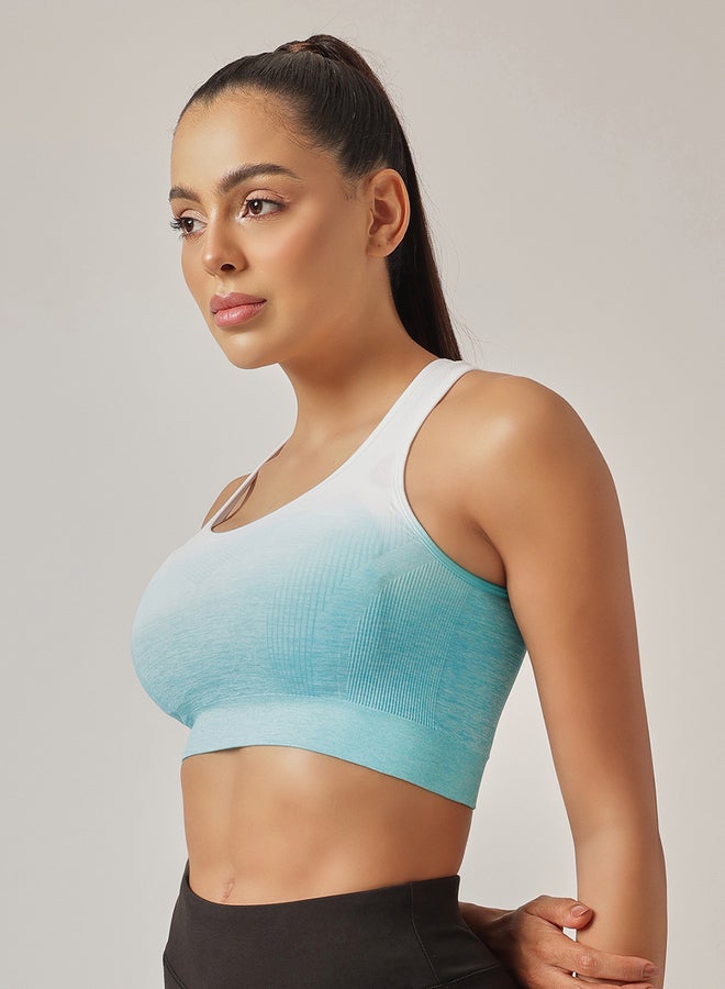 Clovia Women Low Impact Ombre Print Sports Bra with Removable Cups - Image 2