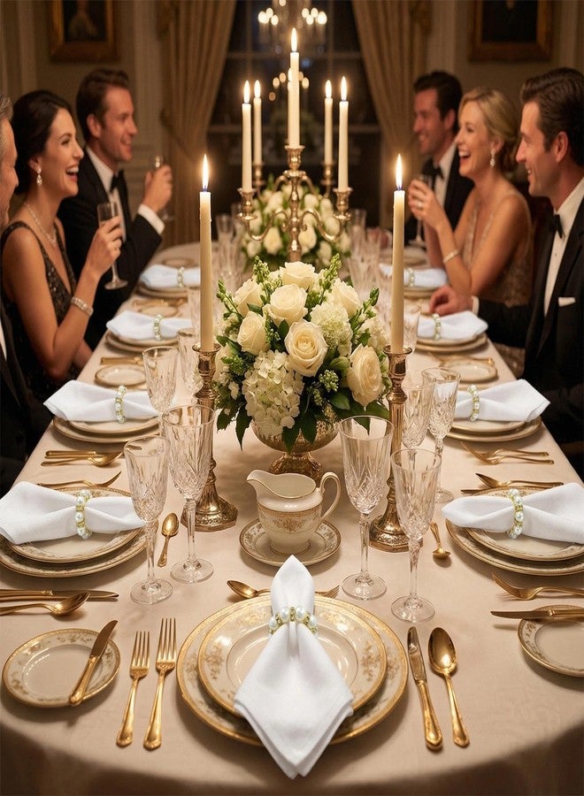 Veagins 100-Pack Imitation Pearl Napkin Rings, Elegant Table Serviette Buckles, Delicate Napkin Holder Rings, Decorative Dining Accessories for Kitchen & Restaurant - Image 4