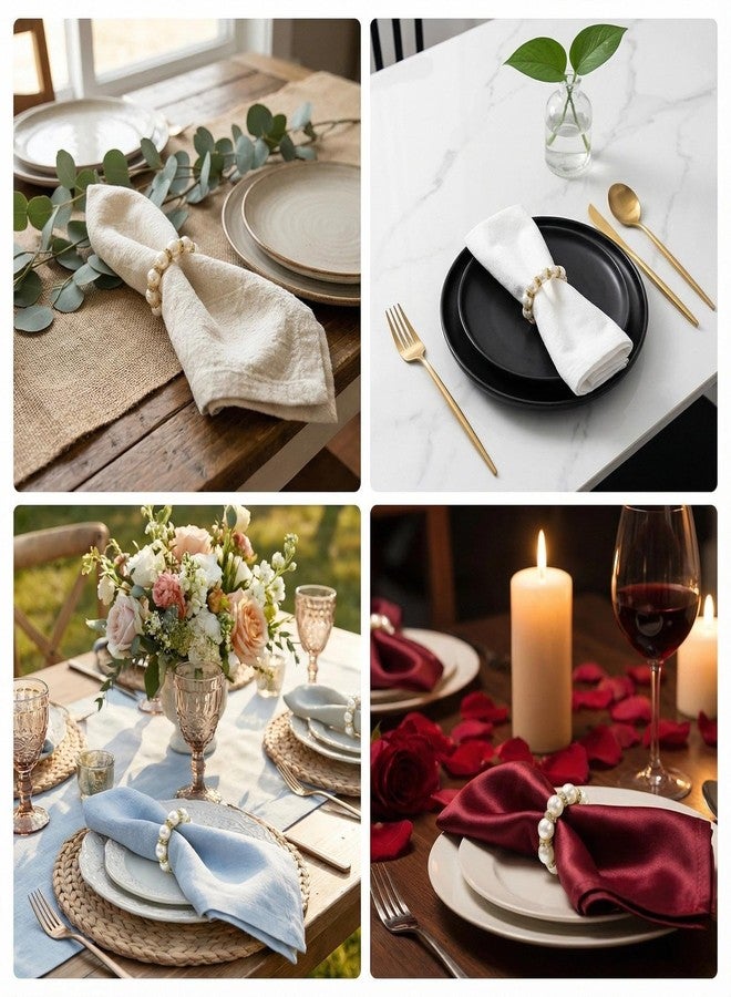Veagins 100-Pack Imitation Pearl Napkin Rings, Elegant Table Serviette Buckles, Delicate Napkin Holder Rings, Decorative Dining Accessories for Kitchen & Restaurant - Image 5